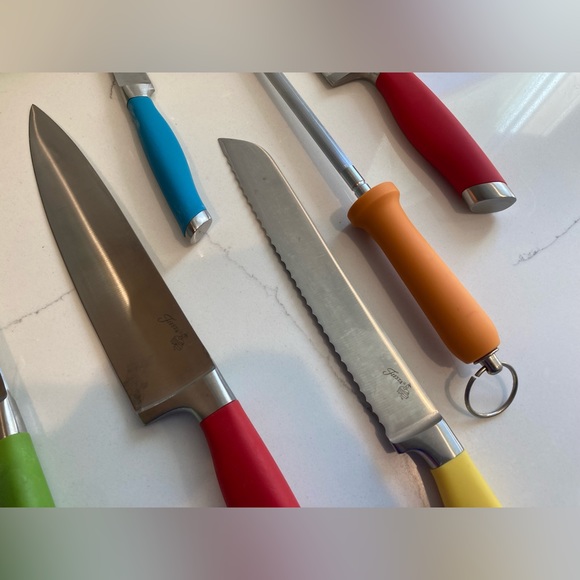 Fiestaware Fiesta Multicolored 11-pc. Cutlery Set knife block rainbow retro oak - Picture 12 of 16